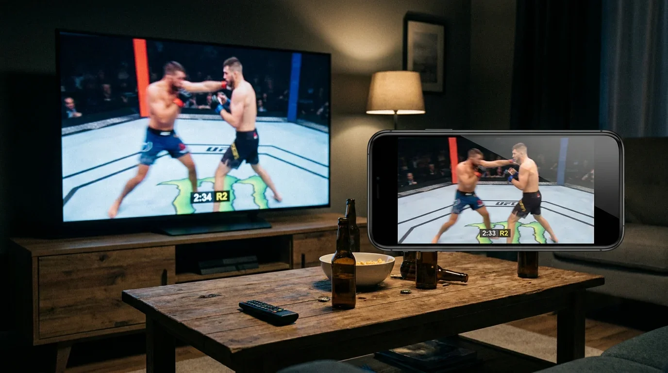 Закъснение на стрийма при live UFC залози