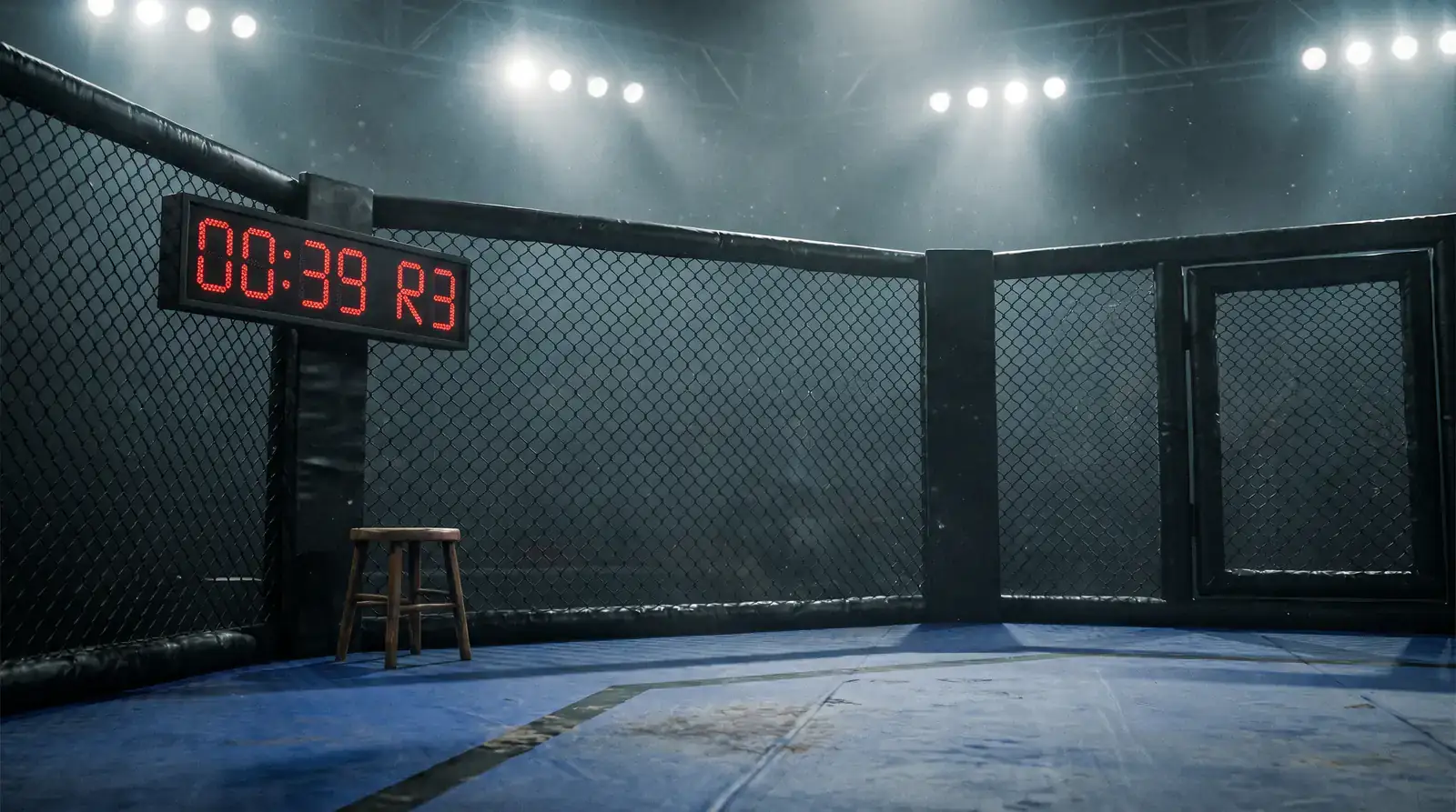 UFC рундове 1 до 5 с маркер за точен момент на финиш